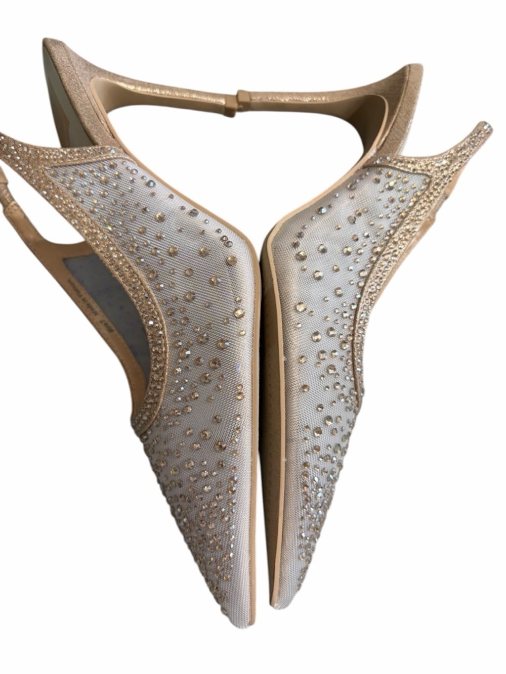 Dolce Vita Champagne Beaded Pointed Slingback Flats - Picture 6 of 8